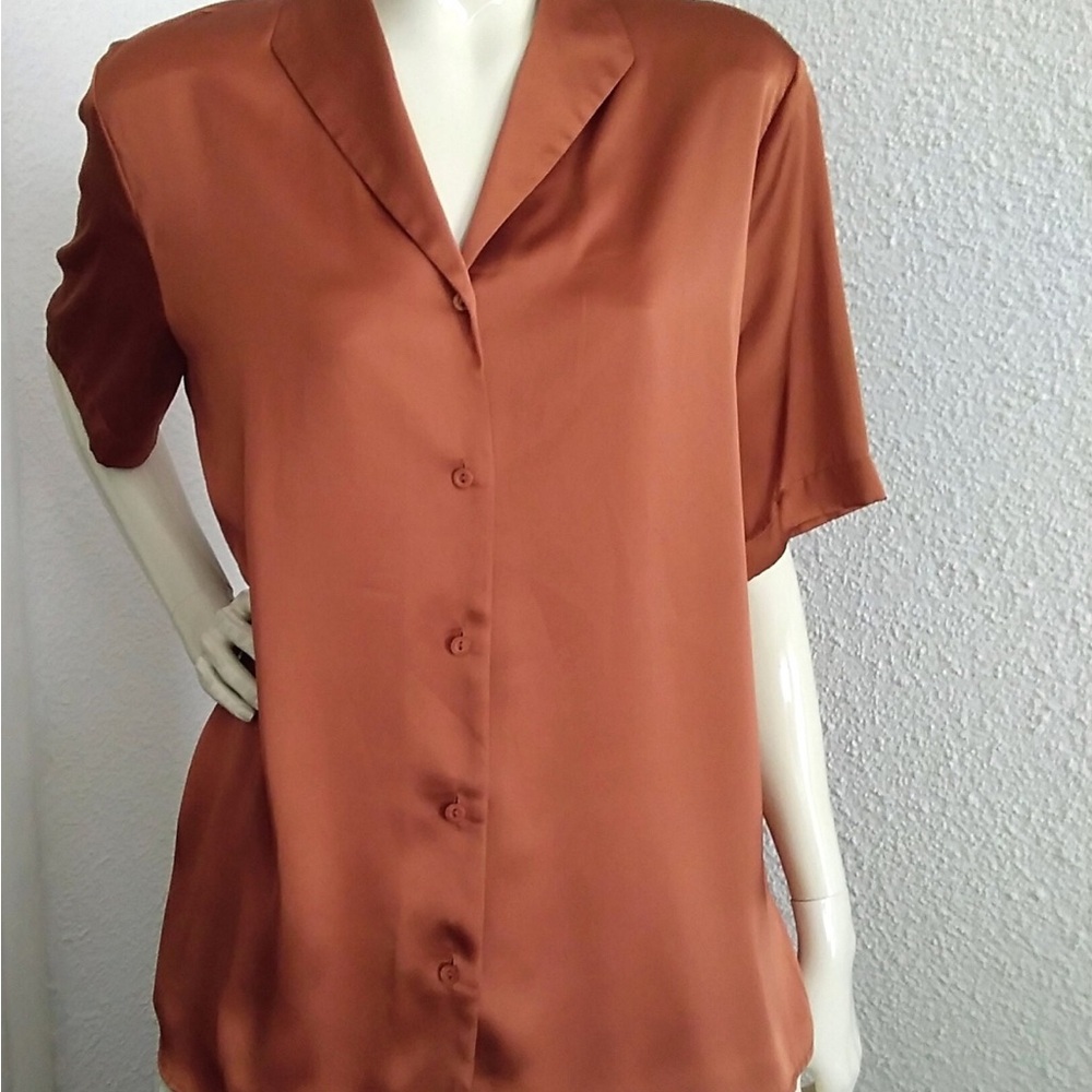 Rust collared blouse - Picture 3 of 5